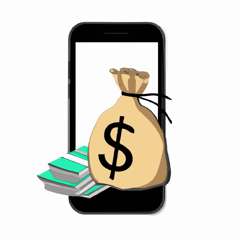 A phone with a bag of cash